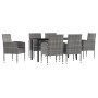 Juego de comedor jardín 7 pzas ratán sintético acero gris negro de vidaXL, Conjuntos de jardín - Ref: Foro24-3203333, Precio:...