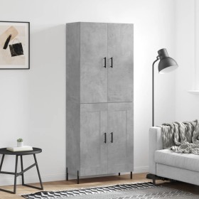 Aparador alto madera contrachapada gris hormigón 69,5x34x180 cm de vidaXL, Aparadores - Ref: Foro24-3195799, Precio: 145,99 €...