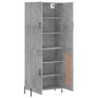 Aparador alto madera contrachapada gris hormigón 69,5x34x180 cm de vidaXL, Aparadores - Ref: Foro24-3195799, Precio: 146,53 €...