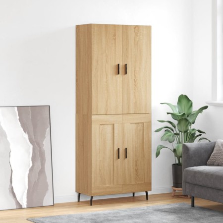 Aparador alto madera contrachapada color roble 69,5x34x180 cm de vidaXL, Aparadores - Ref: Foro24-3195806, Precio: 138,94 €, ...