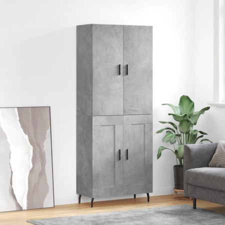 Tall plywood gray concrete sideboard 69.5x34x180 cm by vidaXL, Sideboards - Ref: Foro24-3195807, Price: 146,12 €, Discount: %