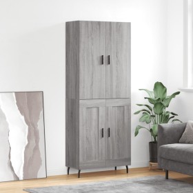 Aparador alto madera contrachapada gris sonoma 69,5x34x180 cm de vidaXL, Aparadores - Ref: Foro24-3195809, Precio: 141,99 €, ...