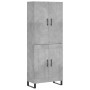 Aparador alto madera contrachapada gris hormigón 69,5x34x180 cm de vidaXL, Aparadores - Ref: Foro24-3195815, Precio: 154,44 €...