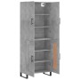 Aparador alto madera contrachapada gris hormigón 69,5x34x180 cm de vidaXL, Aparadores - Ref: Foro24-3195815, Precio: 154,44 €...