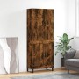 Aparador alto madera contrachapada roble ahumado 69,5x34x180 cm de vidaXL, Aparadores - Ref: Foro24-3195816, Precio: 155,34 €...