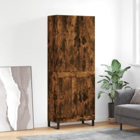 Aparador alto madera contrachapada roble ahumado 69,5x34x180 cm de vidaXL, Aparadores - Ref: Foro24-3195816, Precio: 155,99 €...