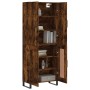 Aparador alto madera contrachapada roble ahumado 69,5x34x180 cm de vidaXL, Aparadores - Ref: Foro24-3195816, Precio: 155,99 €...