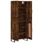 Aparador alto madera contrachapada roble ahumado 69,5x34x180 cm de vidaXL, Aparadores - Ref: Foro24-3195816, Precio: 155,99 €...