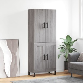 Aparador alto madera contrachapada gris sonoma 69,5x34x180 cm de vidaXL, Aparadores - Ref: Foro24-3195817, Precio: 154,99 €, ...