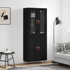 Aparador alto madera contrachapada negro 69,5x34x180 cm de vidaXL, Aparadores - Ref: Foro24-3198314, Precio: 157,99 €, Descue...