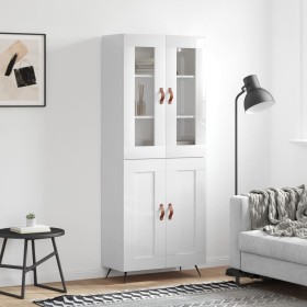 High glossy white plywood sideboard 69.5x34x180 cm by vidaXL, Sideboards - Ref: Foro24-3198315, Price: 160,39 €, Discount: %