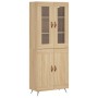 Aparador alto madera contrachapada color roble 69,5x34x180 cm de vidaXL, Aparadores - Ref: Foro24-3198316, Precio: 155,06 €, ...