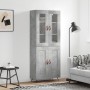 Concrete gray plywood tall sideboard 69.5x34x180 cm by vidaXL, Sideboards - Ref: Foro24-3198317, Price: 153,99 €, Discount: %