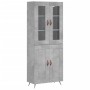 Aparador alto madera contrachapada gris hormigón 69,5x34x180 cm de vidaXL, Aparadores - Ref: Foro24-3198317, Precio: 156,25 €...