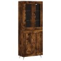 Aparador alto madera contrachapada roble ahumado 69,5x34x180 cm de vidaXL, Aparadores - Ref: Foro24-3198318, Precio: 149,41 €...