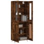 Aparador alto madera contrachapada roble ahumado 69,5x34x180 cm de vidaXL, Aparadores - Ref: Foro24-3198318, Precio: 149,41 €...