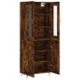 Aparador alto madera contrachapada roble ahumado 69,5x34x180 cm de vidaXL, Aparadores - Ref: Foro24-3198318, Precio: 149,41 €...