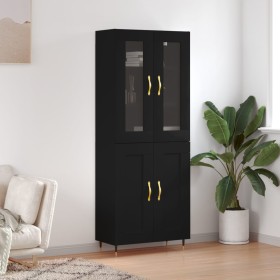 Aparador alto madera contrachapada negro 69,5x34x180 cm de vidaXL, Aparadores - Ref: Foro24-3198322, Precio: 165,99 €, Descue...