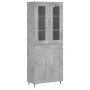 Aparador alto madera contrachapada gris hormigón 69,5x34x180 cm de vidaXL, Aparadores - Ref: Foro24-3198325, Precio: 154,73 €...