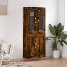 Aparador alto madera contrachapada roble ahumado 69,5x34x180 cm de vidaXL, Aparadores - Ref: Foro24-3198326, Precio: 159,99 €...