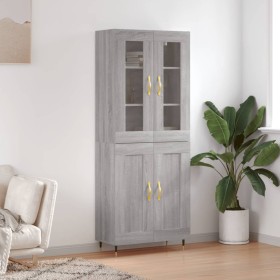 Aparador alto madera contrachapada gris sonoma 69,5x34x180 cm de vidaXL, Aparadores - Ref: Foro24-3198327, Precio: 159,99 €, ...