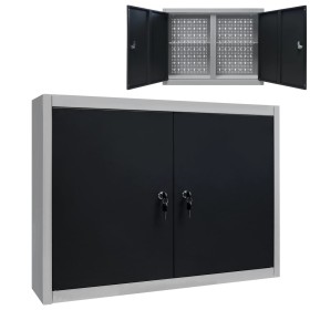 Industrial gray and black metal wall tool cabinet by vidaXL, Tool cabinets - Ref: Foro24-145365, Price: 120,99 €, Discount: %