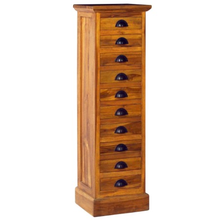 Solid teak wood 10-drawer cabinet 35x30x120 cm by vidaXL, Drawers - Ref: Foro24-289066, Price: 182,99 €, Discount: %