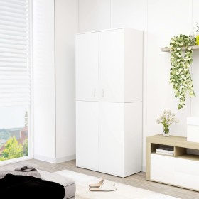 White plywood shoe cabinet 80x39x178 cm by vidaXL, Shoe racks and shoe organizers - Ref: Foro24-802858, Price: 125,89 €, Disc...