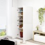 Mueble zapatero de madera contrachapada blanco 80x39x178 cm de vidaXL, Zapateros y organizadores de calzado - Ref: Foro24-802...