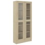 Vitrina de madera de ingeniería roble Sonoma 82,5x30,5x185,5 cm de vidaXL, Librerías y estanterías - Ref: Foro24-802771, Prec...