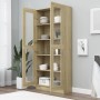 Vitrina de madera de ingeniería roble Sonoma 82,5x30,5x185,5 cm de vidaXL, Librerías y estanterías - Ref: Foro24-802771, Prec...