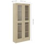 Vitrina de madera de ingeniería roble Sonoma 82,5x30,5x185,5 cm de vidaXL, Librerías y estanterías - Ref: Foro24-802771, Prec...