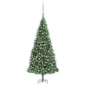 Árbol de Navidad preiluminado con luces y bolas verde 300 cm de vidaXL, Arboles de navidad - Ref: Foro24-3077836, Precio: 210...