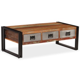 Solid recycled wood coffee table with 3 drawers 100x50x35 cm by vidaXL, Coffee table - Ref: Foro24-244941, Price: 183,10 €, D...