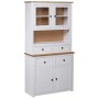 White Panama style solid pine wood sideboard 93x40.5x180 cm by vidaXL, Lockers and storage cabinets - Ref: Foro24-282702, Pri...