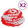 Warning chains 2 units plastic red and white 30 m by vidaXL, Safety signs - Ref: Foro24-3057524, Price: 63,21 €, Discount: %