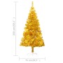 Artificial Christmas tree with LEDs and golden PVC support 150 cm by vidaXL, Christmas trees - Ref: Foro24-3077432, Price: 27...