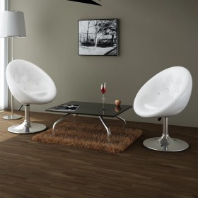 Kitchen stools 2 units white synthetic leather by vidaXL, Kitchen stools - Ref: Foro24-240452, Price: 188,88 €, Discount: %