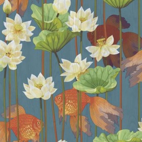 DUTCH WALLCOVERINGS Papel de pared de peces/flores azul de DUTCH WALLCOVERINGS, Papel pintado - Ref: Foro24-430636, Precio: 3...