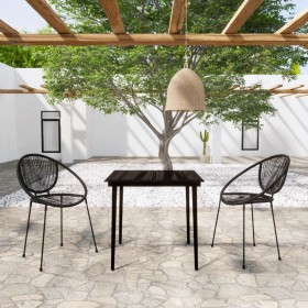 Juego de comedor para jardín 3 piezas negro de vidaXL, Conjuntos de jardín - Ref: Foro24-3099131, Precio: 297,99 €, Descuento: %