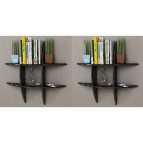 Wall shelves 2 units black by vidaXL, Shelves and shelves - Ref: Foro24-275993, Price: 55,99 €, Discount: %