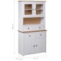 White Panama style solid pine wood sideboard 93x40.5x180 cm by vidaXL, Lockers and storage cabinets - Ref: Foro24-282702, Pri...