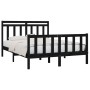 Black solid wood bed frame 120x200 cm by vidaXL, Beds and slatted bases - Ref: Foro24-3107027, Price: 169,01 €, Discount: %