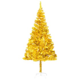 Artificial Christmas tree with LEDs and golden PVC support 180 cm by vidaXL, Christmas trees - Ref: Foro24-3077433, Price: 35...