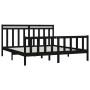 Black Super King solid wood bed frame 180x200 cm by vidaXL, Beds and slatted bases - Ref: Foro24-3107047, Price: 200,00 €, Di...