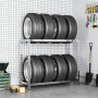 2-tier tire rack steel silver 110x40x110 cm by vidaXL, Industrial shelving - Ref: Foro24-152891, Price: 52,47 €, Discount: %