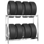 2-tier tire rack steel silver 110x40x110 cm by vidaXL, Industrial shelving - Ref: Foro24-152891, Price: 49,88 €, Discount: %