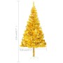 Artificial Christmas tree with LEDs and golden PVC support 210 cm by vidaXL, Christmas trees - Ref: Foro24-3077434, Price: 59...