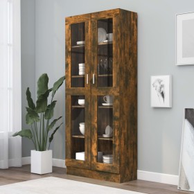 Vitrine aus geräuchertem Eichensperrholz, 82,5 x 30,5 x 185,5 cm von vidaXL, Bücherregale und Regale - Ref: Foro24-815621, Pr...