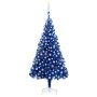 Árbol de Navidad preiluminado con luces y bolas azul 210 cm de vidaXL, Arboles de navidad - Ref: Foro24-3077596, Precio: 108,...